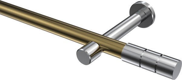 Gardinenstange Metall 20 mm Ø PRESTIGE - Elanto Messing Antik / Chrom (ohne Ringe) 100 cm