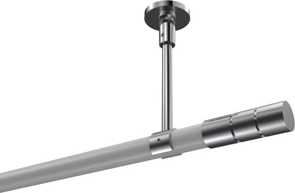 Gardinenstange Metall 20 mm Ø SONETTE - Elanto Weiß / Chrom (ohne Ringe) 420 cm (3 x 140 cm)