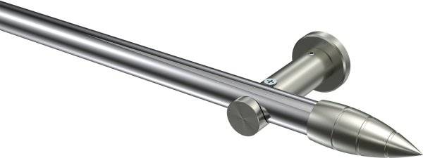 Gardinenstange Metall 20 mm Ø PLATON - Samanto Chrom / Edelstahl-Optik (ohne Ringe) 100 cm
