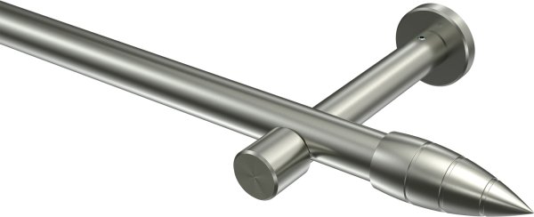 Gardinenstange Edelstahl-Optik 20 mm Ø PRESTIGE - Samanto (ohne Ringe) 100 cm