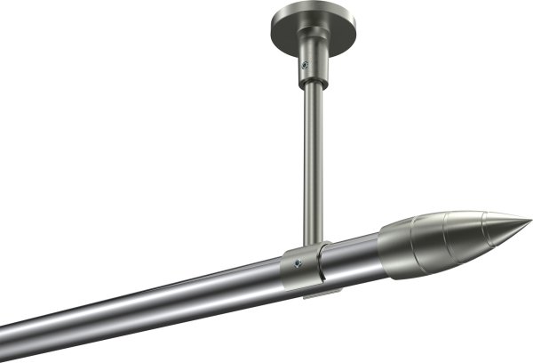 Gardinenstange Metall 20 mm Ø SONETTE - Samanto Chrom / Edelstahl-Optik (ohne Ringe) 420 cm (3 x 140 cm)