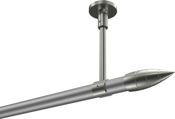 Gardinenstange Metall 20 mm Ø SONETTE - Samanto Silbergrau / Edelstahl-Optik (ohne Ringe) 420 cm (3 x 140 cm)