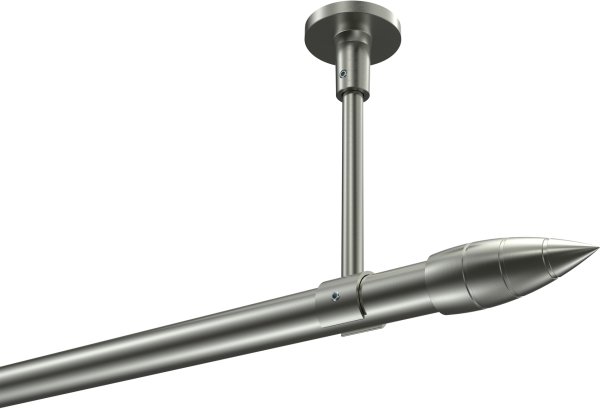 Gardinenstange Edelstahl-Optik 20 mm Ø SONETTE - Samanto (ohne Ringe) 420 cm (3 x 140 cm)