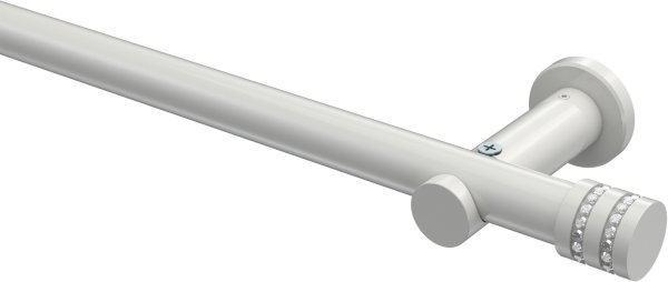 Gardinenstange Metall 20 mm Ø PLATON - Estana Weiß (ohne Ringe) 100 cm