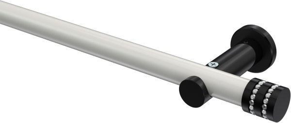 Gardinenstange Metall 20 mm Ø PLATON - Estana Weiß / Schwarz (ohne Ringe) 100 cm