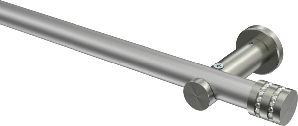 Gardinenstange Metall 20 mm Ø PLATON - Estana Silbergrau / Edelstahl-Optik (ohne Ringe) 100 cm
