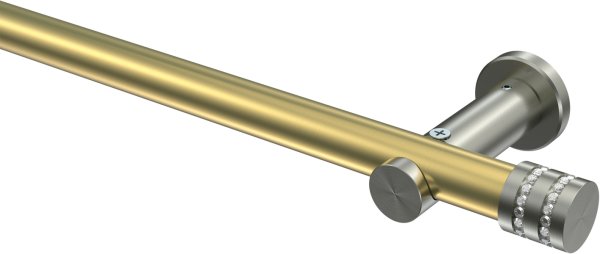 Gardinenstange Messing-Optik / Edelstahl-Optik 20 mm Ø PLATON - Estana (ohne Ringe) 100 cm