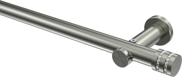 Gardinenstange Edelstahl-Optik 20 mm Ø PLATON - Estana (ohne Ringe) 100 cm