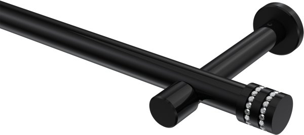Gardinenstange Metall 20 mm Ø PRESTIGE - Estana Schwarz (ohne Ringe) 100 cm