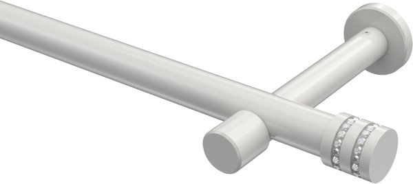 Gardinenstange Metall 20 mm Ø PRESTIGE - Estana Weiß (ohne Ringe) 100 cm