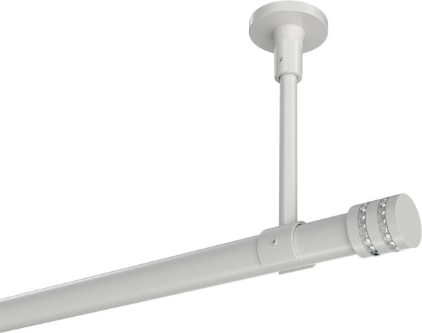 Gardinenstange Metall 20 mm Ø SONETTE - Estana Weiß (ohne Ringe) 420 cm (3 x 140 cm)