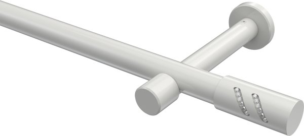 Gardinenstange Metall 20 mm Ø PRESTIGE - Zoena Weiß (ohne Ringe) 100 cm