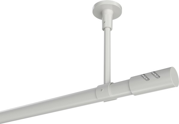 Gardinenstange Metall 20 mm Ø SONETTE - Zoena Weiß (ohne Ringe) 100 cm