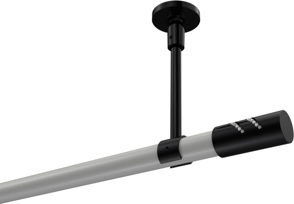 Gardinenstange Metall 20 mm Ø SONETTE - Zoena Weiß / Schwarz (ohne Ringe) 100 cm