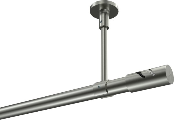 Gardinenstange Edelstahl-Optik 20 mm Ø SONETTE - Zoena (ohne Ringe) 420 cm (3 x 140 cm)