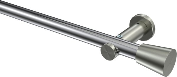 Gardinenstange Metall 20 mm Ø PLATON - Sitra Chrom / Edelstahl-Optik (ohne Ringe) 100 cm