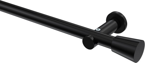 Gardinenstange Metall 20 mm Ø PLATON - Sitra Schwarz (ohne Ringe) 100 cm