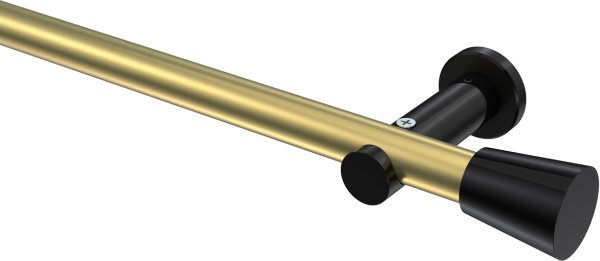 Gardinenstange Metall 20 mm Ø PLATON - Sitra Messing-Optik / Schwarz (ohne Ringe) 100 cm