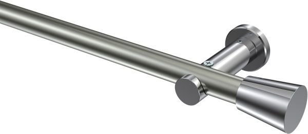 Gardinenstange Metall 20 mm Ø PLATON - Sitra Edelstahl-Optik / Chrom (ohne Ringe) 100 cm