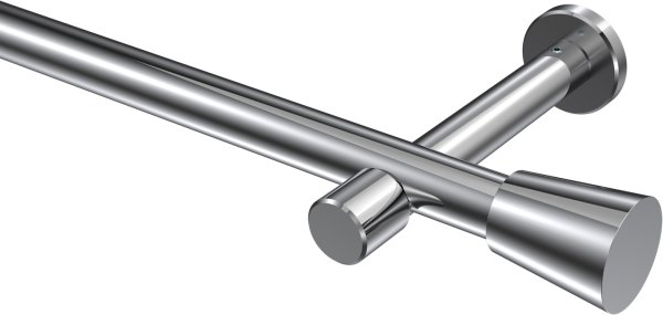 Gardinenstange Metall 20 mm Ø PRESTIGE - Sitra Chrom (ohne Ringe) 100 cm