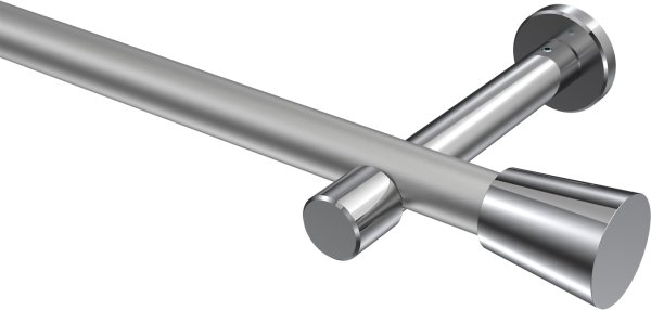 Gardinenstange Metall 20 mm Ø PRESTIGE - Sitra Silbergrau / Chrom (ohne Ringe) 100 cm