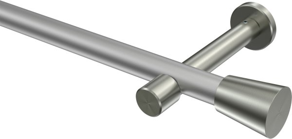 Gardinenstange Metall 20 mm Ø PRESTIGE - Sitra Silbergrau / Edelstahl-Optik (ohne Ringe) 100 cm