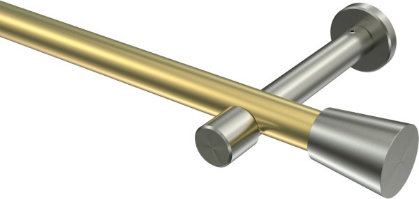 Gardinenstange Messing-Optik / Edelstahl-Optik 20 mm Ø PRESTIGE - Sitra (ohne Ringe) 100 cm