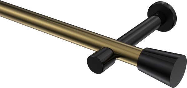 Gardinenstange Metall 20 mm Ø PRESTIGE - Sitra Messing Antik / Schwarz (ohne Ringe) 100 cm