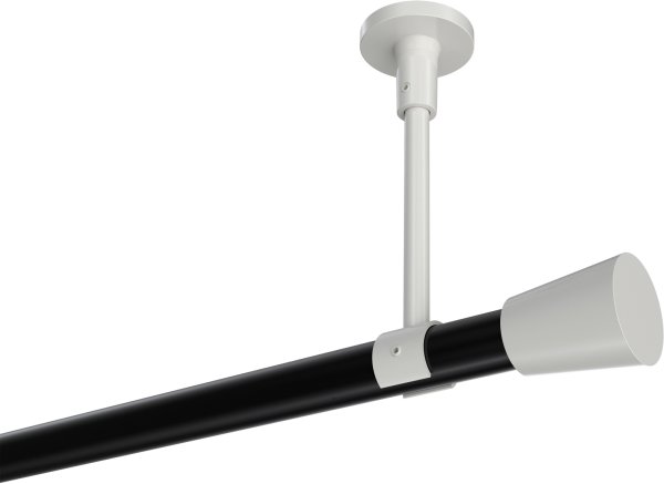Gardinenstange Metall 20 mm Ø SONETTE - Sitra Schwarz / Weiß (ohne Ringe) 420 cm (3 x 140 cm)