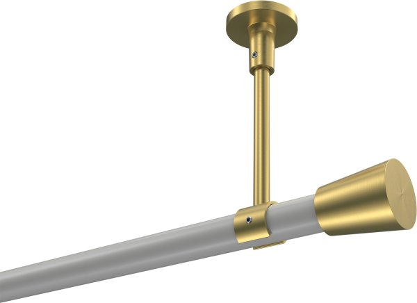 Gardinenstange Metall 20 mm Ø SONETTE - Sitra Weiß / Messing-Optik (ohne Ringe) 100 cm