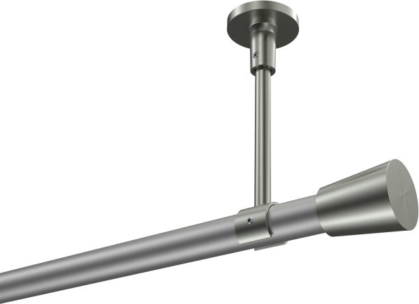Gardinenstange Metall 20 mm Ø SONETTE - Sitra Silbergrau / Edelstahl-Optik (ohne Ringe) 420 cm (3 x 140 cm)