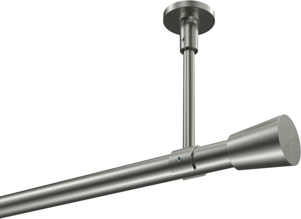 Gardinenstange Edelstahl-Optik 20 mm Ø SONETTE - Sitra (ohne Ringe) 420 cm (3 x 140 cm)
