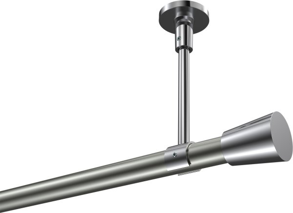 Gardinenstange Metall 20 mm Ø SONETTE - Sitra Edelstahl-Optik / Chrom (ohne Ringe) 420 cm (3 x 140 cm)