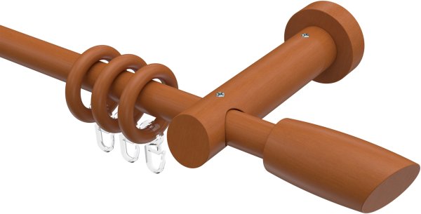 Gardinenstange Holz 20 mm Ø TALENA - Etta Kirschbaum lackiert 100 cm