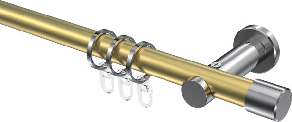 Gardinenstange Metall 20 mm Ø PLATON - Santo Messing-Optik / Chrom