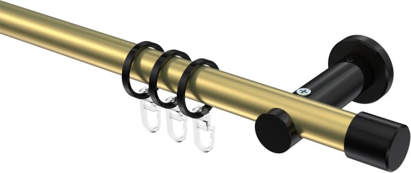 Gardinenstange Metall 20 mm Ø PLATON - Santo Messing-Optik / Schwarz