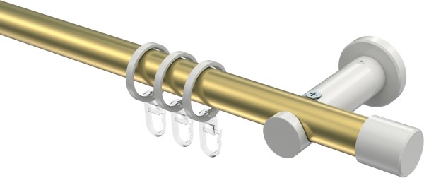 Gardinenstange Metall 20 mm Ø PLATON - Santo Messing-Optik / Weiß