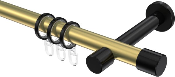 Gardinenstange Metall 20 mm Ø PRESTIGE - Santo Messing-Optik / Schwarz