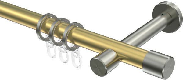 Gardinenstange Messing-Optik / Edelstahl-Optik 20 mm Ø PRESTIGE - Santo 100 cm