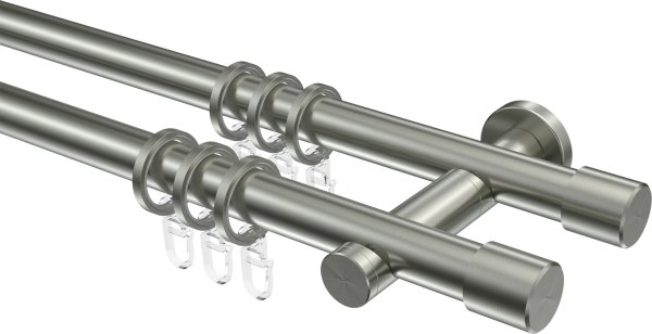 Gardinenstange Edelstahl 20 mm Ø 2-läufig PERFECTA - Santo