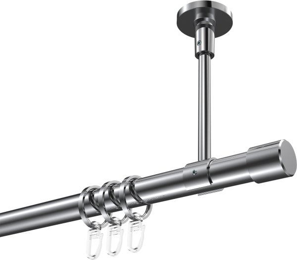 Gardinenstange Metall 20 mm Ø SONETTE - Santo Chrom 420 cm (3 x 140 cm)