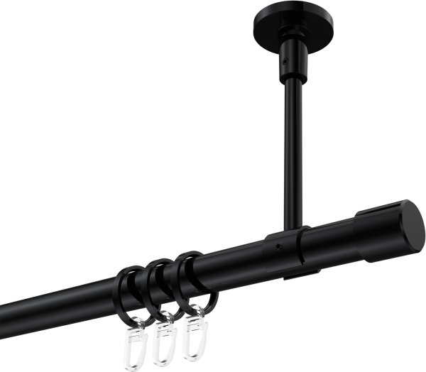 Gardinenstange Metall 20 mm Ø SONETTE - Santo Schwarz 420 cm (3 x 140 cm)