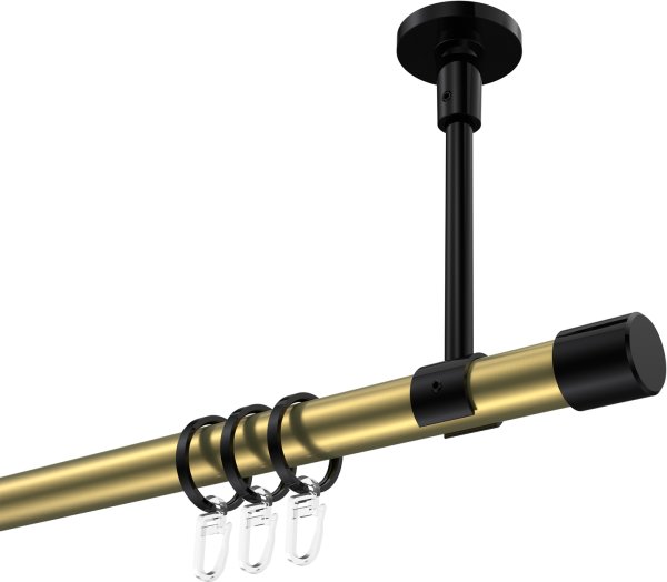 Gardinenstange Metall 20 mm Ø SONETTE - Santo Messing-Optik / Schwarz