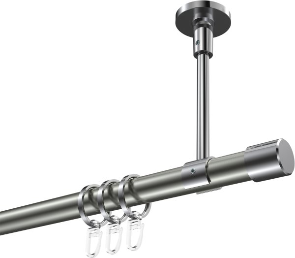 Gardinenstange Metall 20 mm Ø SONETTE - Santo Edelstahl-Optik / Chrom