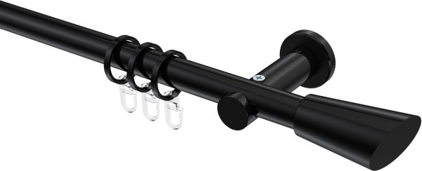 Gardinenstange Metall 20 mm Ø PLATON - Bento Schwarz 100 cm