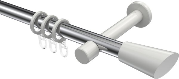 Gardinenstange Metall 20 mm Ø PRESTIGE - Bento Chrom / Weiß