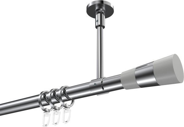 Gardinenstange Metall 20 mm Ø SONETTE - Tanara Chrom 100 cm