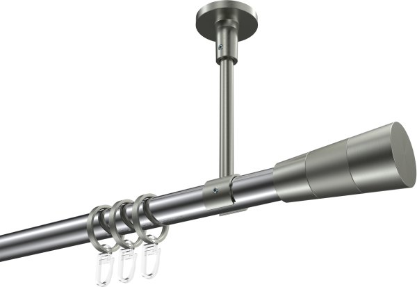 Gardinenstange Metall 20 mm Ø SONETTE - Tanara Chrom / Edelstahl-Optik 420 cm (3 x 140 cm)