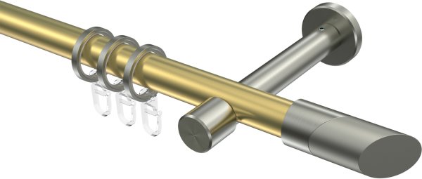 Gardinenstange Messing-Optik / Edelstahl-Optik 20 mm Ø PRESTIGE - Verano 100 cm