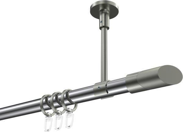 Gardinenstange Metall 20 mm Ø SONETTE - Verano Chrom / Edelstahl-Optik 420 cm (3 x 140 cm)